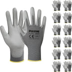 DULFINE Safety Work Gloves PU Coated-12 Pairs, by DULFINE
