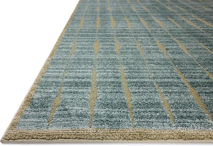 Loloi Chris Loves Julia Calvin Collection CLV-02 Ocean/Olive 5'-3" x 5'-3" - Image 5