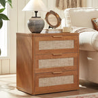 LEYAOYAO Rattan Dresser and Nightstand Sets 3, Boho Wood Dresser - Image 8