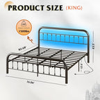 WLIVE Metal Platform Bed Frame, King Size Bed Frame - Image 6