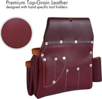 Heavy Duty 19 Pocket Leather Tool Belt Multipurpose Pockets Work Organizer - Image 6
