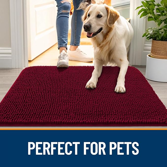 OLANLY Dog Door Mat for Muddy Paws 44x24, Absorbs Moisture and Dirt, Absorbent - Image 6