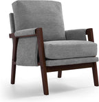 Grey Accent Chair for Bedroom & Living Room, Mid Century Modern Accent Arm Chair - Image 7