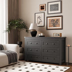 Dresser for Bedroom with 6 Drawers, Farmhouse Wood Chest of Drawers, Wide TV - Image 2