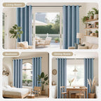 Joydeco Blackout Curtains 84 Inches Long 2 Panels Burg, Room Darkening Curtains - Image 7