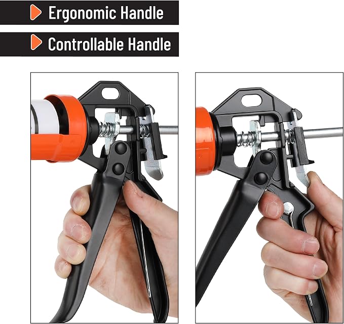 Bates- Caulking Gun, 12:1 Thrust Ratio, Caulking Tool Gun, Caulk Gun No Drip - Image 5