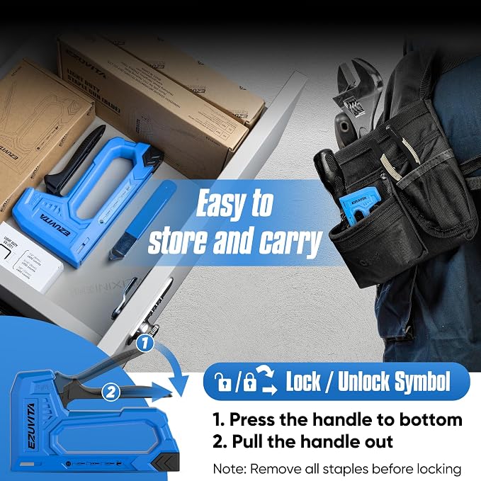 Light Duty Staple Gun for Wood, 3/8 inch and Staple Remover, Stapler Gun for - Image 4