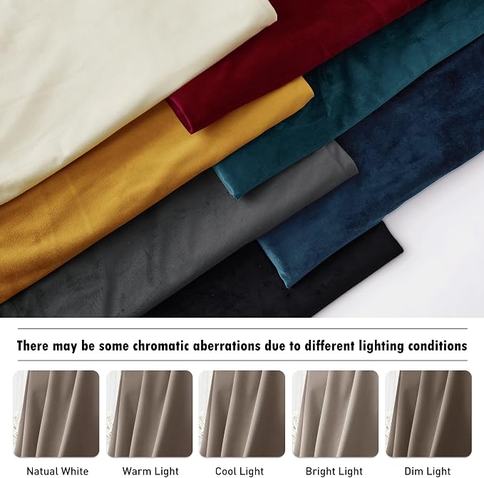 RYB Home Bedroom Curtains Heavy Velvet, Room Darkening Privacy Window Curtains - Image 7