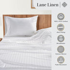 Lane Linen White Queen Sheet Set - Image 6