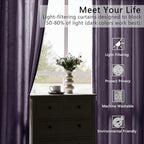 SMILETIME Lilac Purple Crushed Velvet Curtains 52x96inch Rod Pocket Luxurious - Image 6