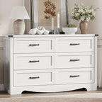 Dresser for Bedroom with 6 Drawers, Modern Dresser TV Stand, Wooden Closet - Image 8