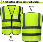 15 Pack Safety Vests Bulk Yellow Reflective High Visibility Vest - Image 4