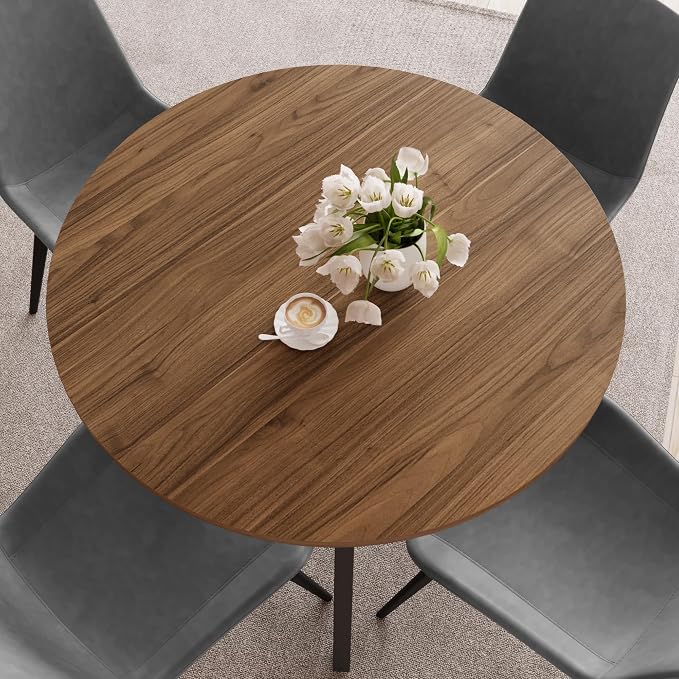 34.6'' Dining Table and Chairs for 2, Mid Century Modern Round Table Set - Image 6