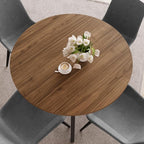 34.6'' Dining Table and Chairs for 2, Mid Century Modern Round Table Set - Image 6