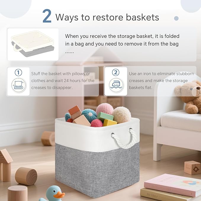 Fabric Cubes Storage Basket, 6 Pack 11x11 in - Image 7