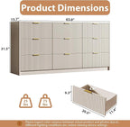 3-Piece Dresser Bedroom Set, 9 Drawer Dresser & 2 Drawer Nightstands - Image 3