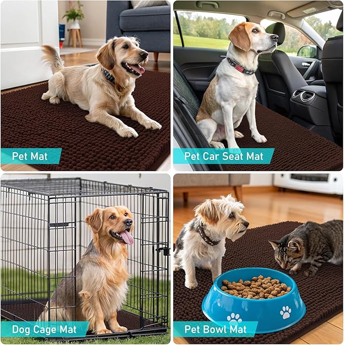 OLANLY Dog Door Mat for Muddy Paws 47x32, Absorbs Moisture and Dirt, Absorbent - Image 7