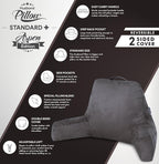 Husband Pillow Aspen Iron Grey, Reading Pillow Bed Rest Chair, Two-Sided - Image 4