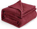 Bedsure GentleSoft Fleece Blankets King Size Burgundy by BEDSURE