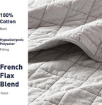 Hyde Lane Luxury Linen Quilt Set Queen Size, Organic European Flax Cotton Blend - Image 6