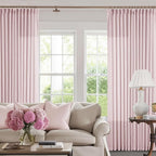 Elegant Blush Pink Semi Sheer 102 Inch Curtains Cotton Linen Textured - Image 8