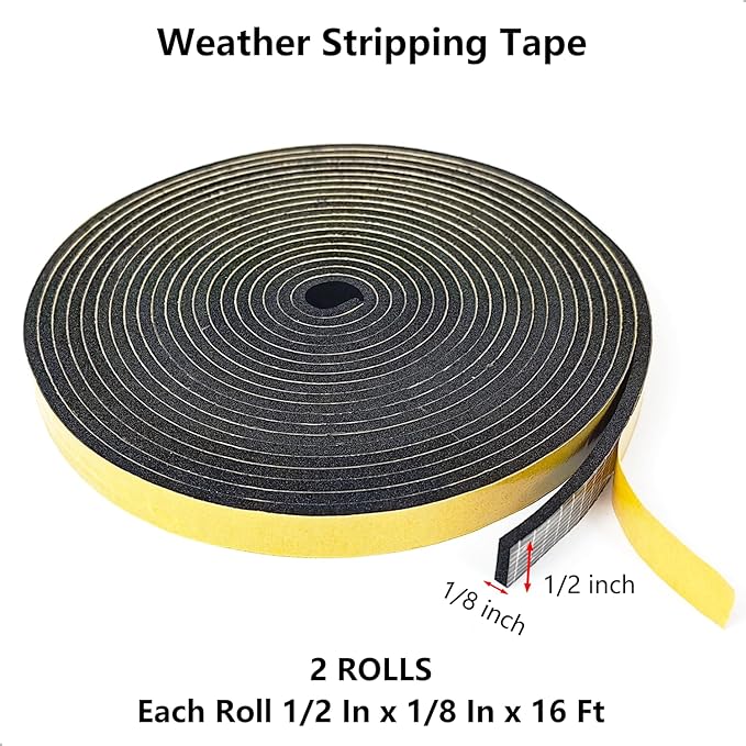 Weather Stripping Door Seal Strip, Strong Adhesive, Weatherproof, Gap Filler - Image 2