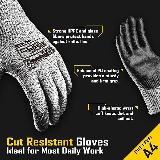 COOLJOB 12/120 Pairs Cut Resistant Safety Work Gloves - Image 3