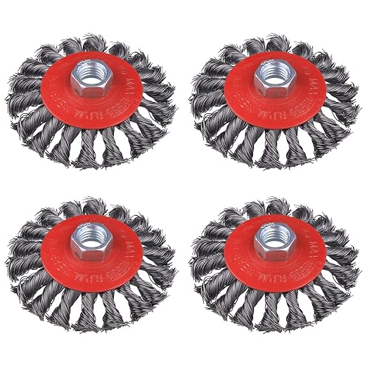 4 Pack 4 Inch Twist Knotted Wire Wheel Brush by WENORA