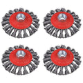 4 Pack 4 Inch Twist Knotted Wire Wheel Brush by WENORA