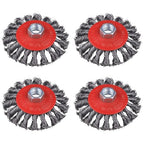 4 Pack 4 Inch Twist Knotted Wire Wheel Brush by WENORA