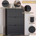 Entryway Shoe Cabinet with 3 Flip Drawers, Narrow Shoe Organizer Cabinet with - Image 4