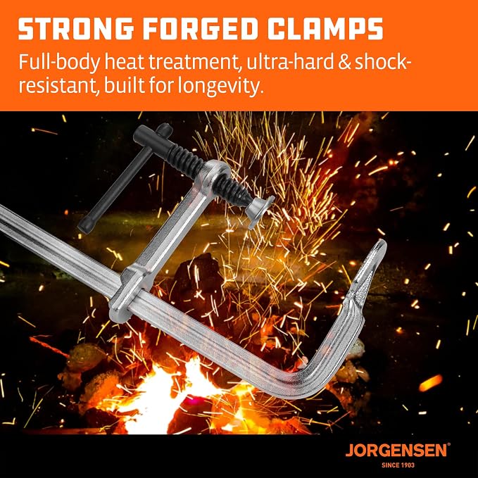 Jorgensen Bar Clamps, 6-Inch Heavy-duty Drop Forged Steel Bar Clamps - Image 5
