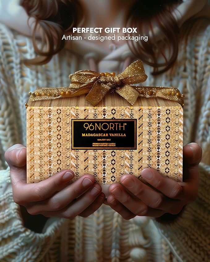 96NORTH Luxury Vanilla Soy Candles | Large 3 Wick Jar Candle | Up to 50 Hours - Image 6