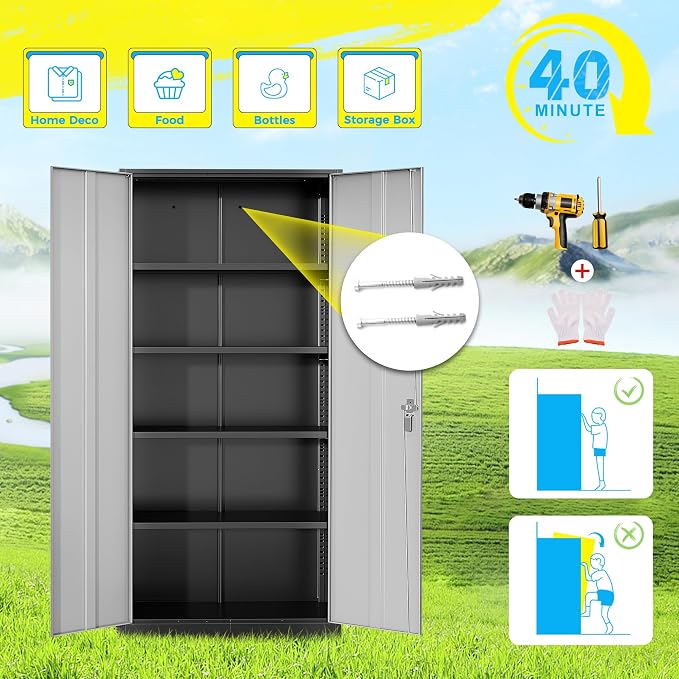 Pataku Metal Storage Cabinet, File Cabinets - Image 7