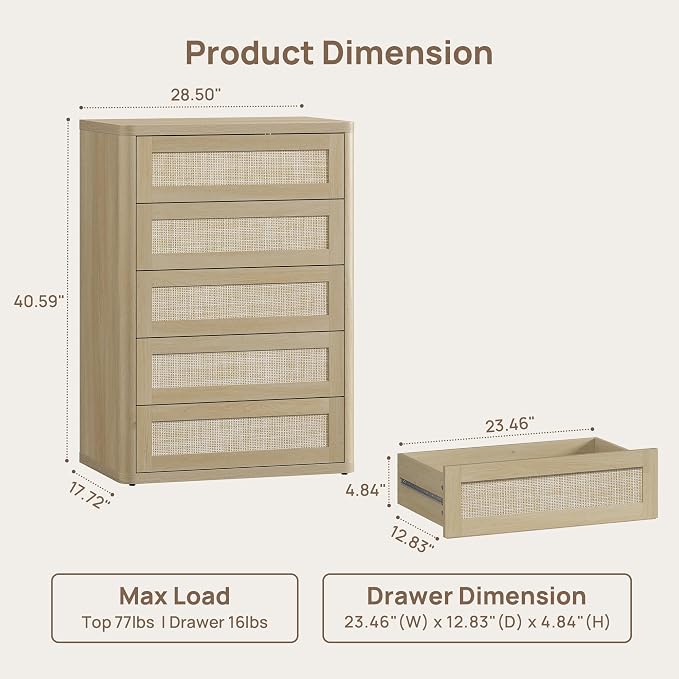 SICOTAS Tall Dresser for Bedroom - Image 2
