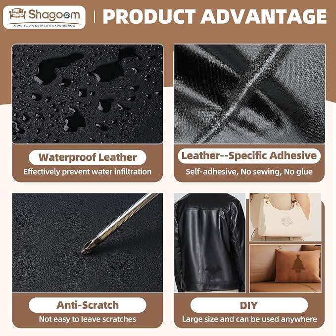 Shagoom Leather Repair Patch, Repair Patch Self Adhesive Waterproof, DIY Large - Image 4