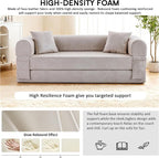 78.5" Convertible Sleeper Sofa Bed, Faux Leather Folding Floor Sofa - Image 5