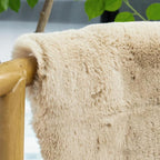 Camel Washable Shag Area Rugs for Living Room Small Plush Faux Bunny Shaggy Fur - Image 4