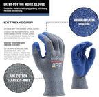 linconson 12 Pairs Extreme Grip Latex Palm Coated Cotton Work Gloves Suitable - Image 2