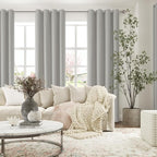 ChrisDowa 100% Blackout Light Grey Solid Curtains 96 Inches Long 2 Panels - Image 7