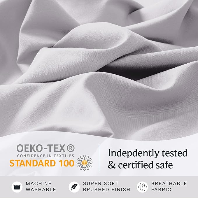 LuxClub 4 PC Sheet Set Bed Sheets Deep Pockets 16" Eco Friendly Wrinkle Free - Image 5