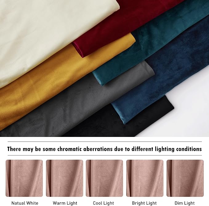 RYB HOME Velvet Closet Curtains 84 inches, Room Darkening Thermal Insulated - Image 7
