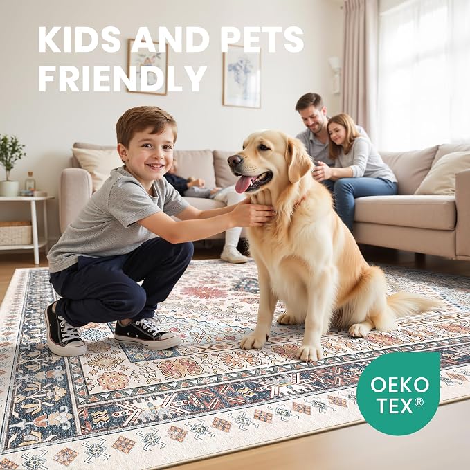 zesthome 8x10 Area Rugs for Living Room, Non-Slip Backing Washable Rugs - Image 5