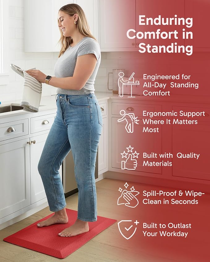 Ophanie Kitchen mats for Floor, 3/4 inch Thick, Kitchen Rugs, Waterproof - Image 3