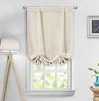 DriftAway Double Layer Linen Blackout Tie Up Curtains Thermal Insulated Fully by DriftAway