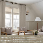 Burlywood Birch Pinch Pleated Linen Curtains 2 Panels - Image 2
