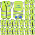 BeautyWill Custom Logo 10/20 Pack Safety Vest Class2 High Visibility Vest by BeautyWill