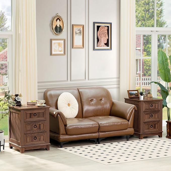 Farmhouse Night Stand Set of 2, Dresser - Image 4