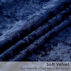 SMILETIME Navy Blue Crushed Velvet Curtains 52x108 inch Luxurious Thermal - Image 6