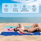 2 Pack Microfiber Beach Towel Oversized 71"x32" Sand Free Quick Dry Absorbent - Image 4